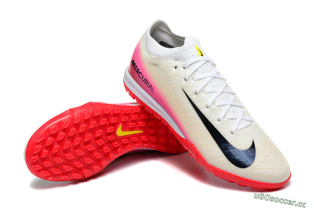 Men's Nike Air Zoom Mercurial Vapor 16 Elite TF Artificial Turf Low-Tops Football Shoes - Beige/Black/Pink 4