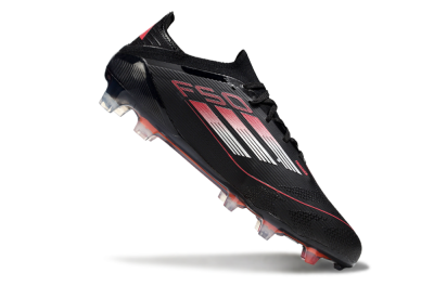 Men's Adidas F50 Elite FG Firm Ground Low-Tops Football Boots - Black/Silver/Red