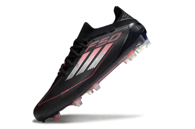 Men's Adidas F50 Elite FG Firm Ground Low-Tops Football Boots - Black/Silver/Red