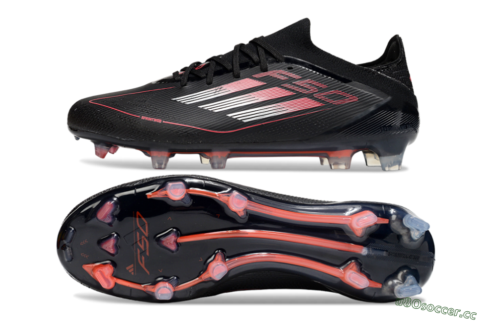 Men's Adidas F50 Elite FG Firm Ground Low-Tops Football Boots - Black/Silver/Red 1