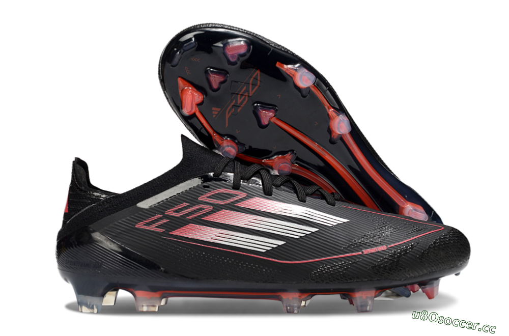 Men's Adidas F50 Elite FG Firm Ground Low-Tops Football Boots - Black/Silver/Red 2