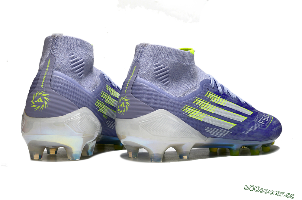 Men's Adidas F50 Elite Mid FG Firm Ground High-Tops Football Boots - Purple/Silver/Yellow 6