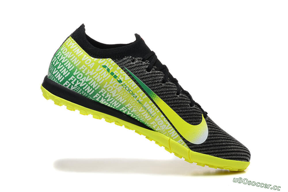 Men's Nike Air Zoom Mercurial Vapor 16 Elite TF Artificial Turf Low-Tops Football Shoes - Black/Yellow/Red 7