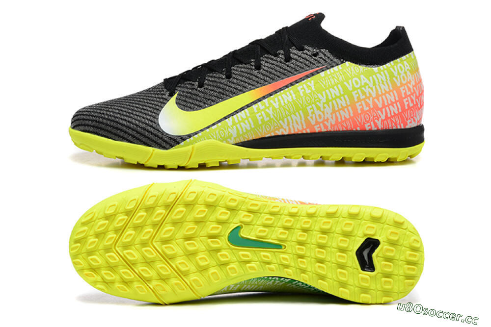 Men's Nike Air Zoom Mercurial Vapor 16 Elite TF Artificial Turf Low-Tops Football Shoes - Black/Yellow/Red 1