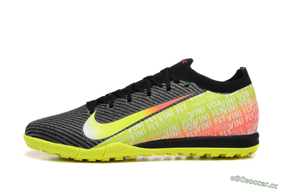 Men's Nike Air Zoom Mercurial Vapor 16 Elite TF Artificial Turf Low-Tops Football Shoes - Black/Yellow/Red 0
