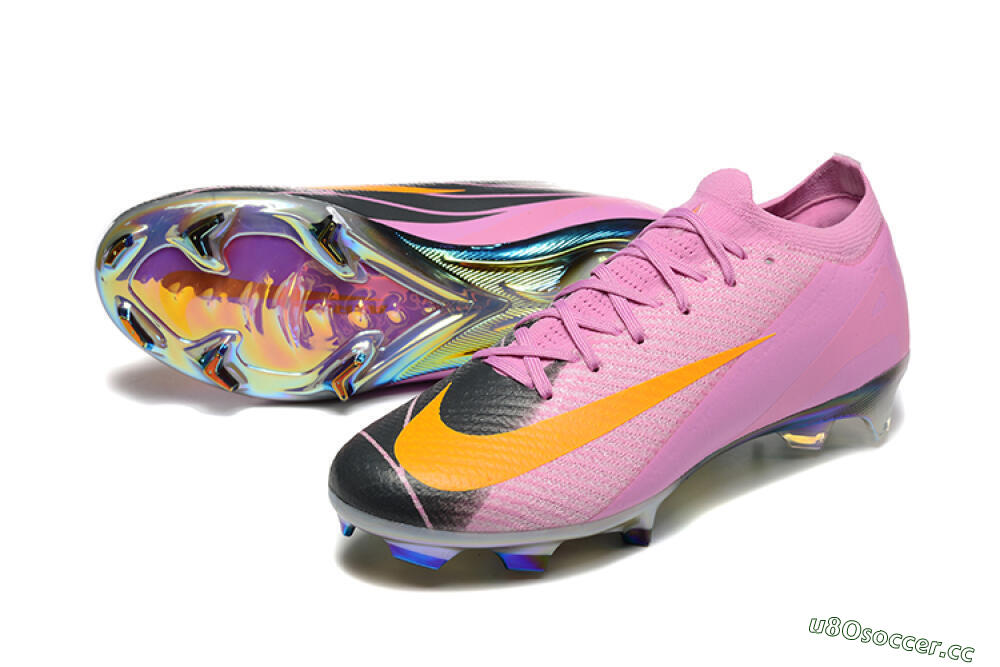 Men's Nike Air Zoom Mercurial Vapor 16 Elite FG Firm Ground Low-Tops Football Boots - Pink/Yellow/Black 3