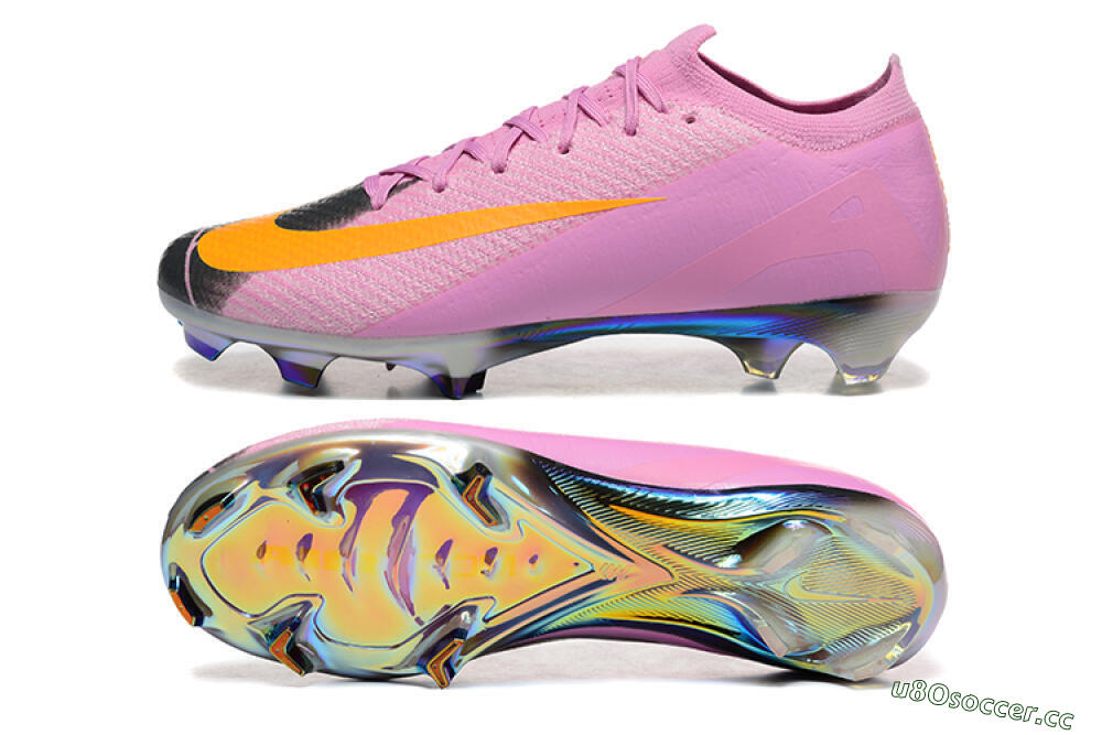 Men's Nike Air Zoom Mercurial Vapor 16 Elite FG Firm Ground Low-Tops Football Boots - Pink/Yellow/Black 1