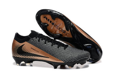 Men's Nike Air Zoom Mercurial Vapor 16 Elite FG Firm Ground Low-Tops Football Boots - Grey/Black/Gold