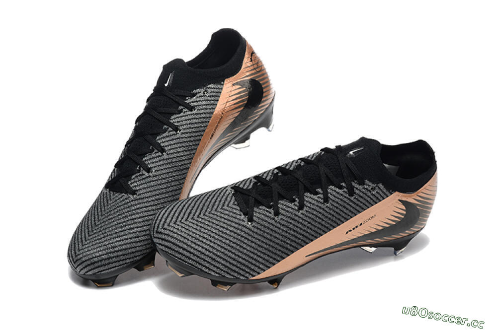 Men's Nike Air Zoom Mercurial Vapor 16 Elite FG Firm Ground Low-Tops Football Boots - Grey/Black/Gold 6