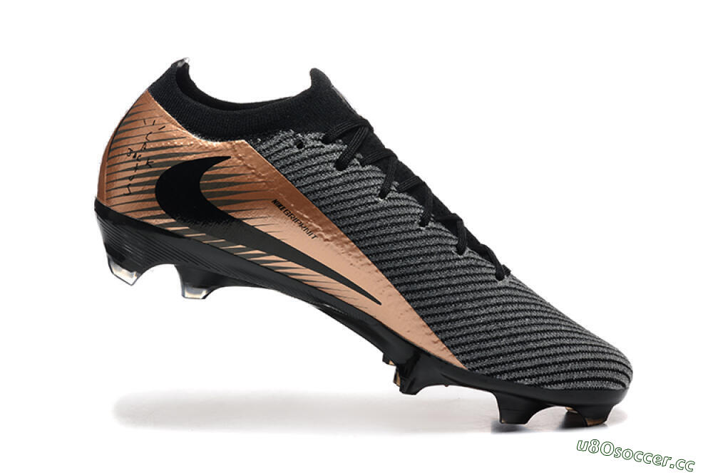 Men's Nike Air Zoom Mercurial Vapor 16 Elite FG Firm Ground Low-Tops Football Boots - Grey/Black/Gold 7