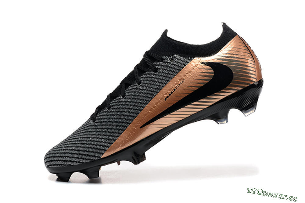 Men's Nike Air Zoom Mercurial Vapor 16 Elite FG Firm Ground Low-Tops Football Boots - Grey/Black/Gold 8