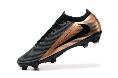 Men's Nike Air Zoom Mercurial Vapor 16 Elite FG Firm Ground Low-Tops Football Boots - Grey/Black/Gold