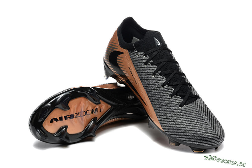 Men's Nike Air Zoom Mercurial Vapor 16 Elite FG Firm Ground Low-Tops Football Boots - Grey/Black/Gold 4