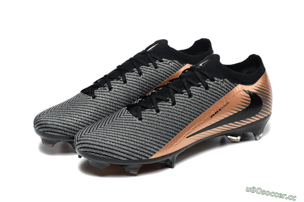 Men's Nike Air Zoom Mercurial Vapor 16 Elite FG Firm Ground Low-Tops Football Boots - Grey/Black/Gold 5