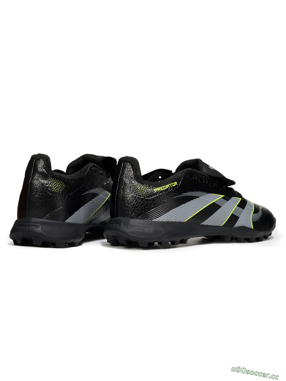 Unisex Adidas Predator 25 Elite Foldover Tongue TF Artificial Turf Low-Tops Football Shoes - Black/Grey/Yellow 6