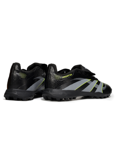 Unisex Adidas Predator 25 Elite Foldover Tongue TF Artificial Turf Low-Tops Football Shoes - Black/Grey/Yellow