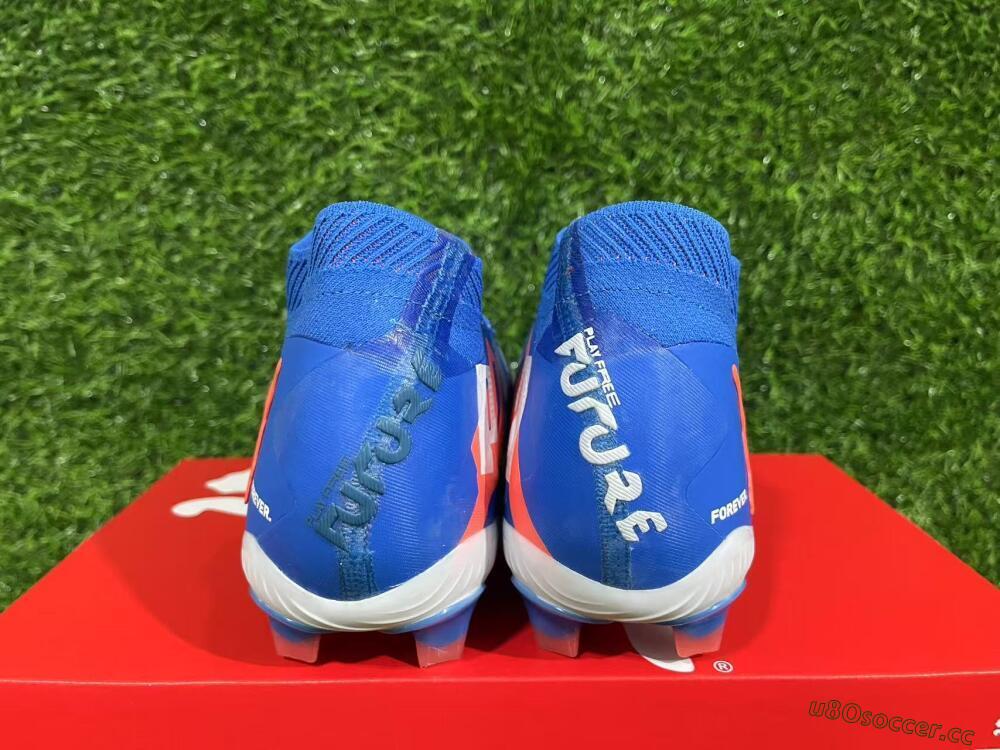 Unisex Puma Future 8 Ultimate FG Firm Ground Low-Tops Football Boots - Blue/Silver/Red