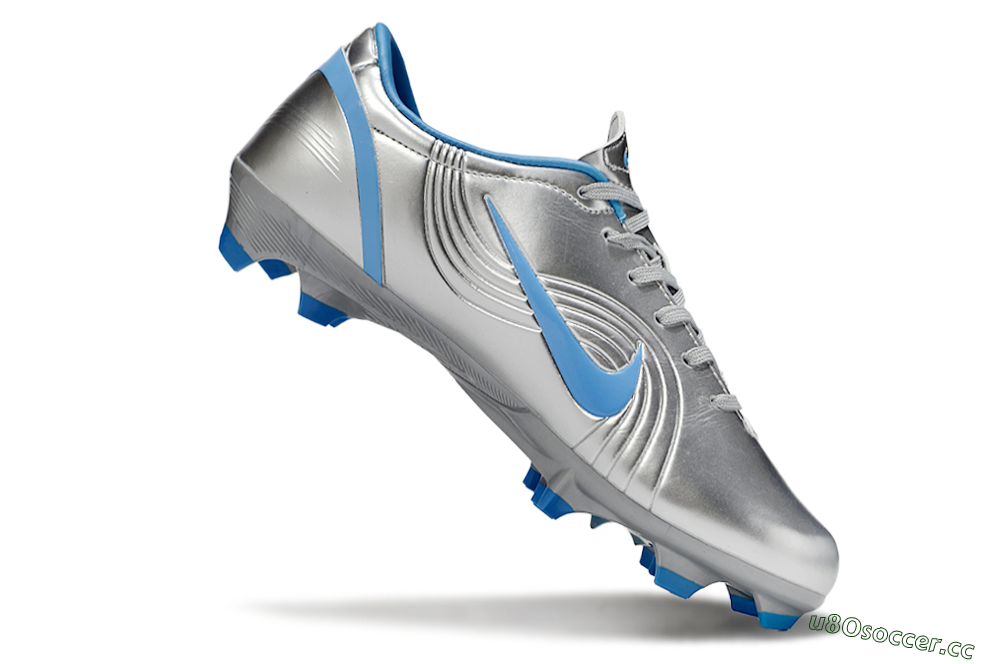 Men's Nike Mercurial Vapor 1 Elite FG Firm Ground Low-Tops Football Boots - Silver/Blue 4