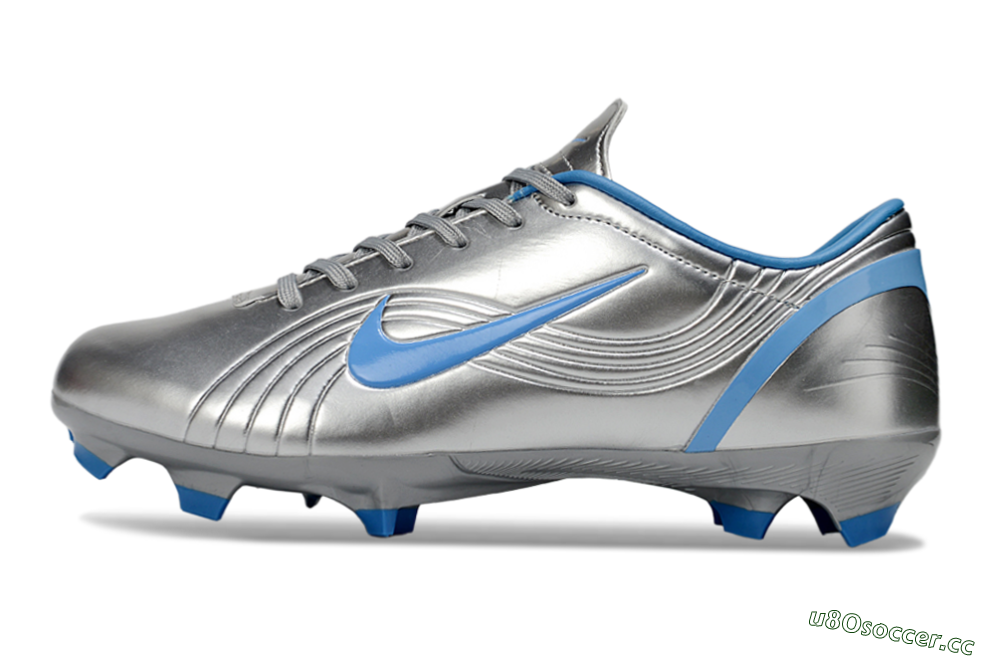 Men's Nike Mercurial Vapor 1 Elite FG Firm Ground Low-Tops Football Boots - Silver/Blue 0