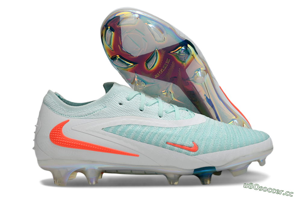 Men's Nike Phantom 6 Low Elite FG Firm Ground Low-Tops Football Boots - Jade/White/Red 2