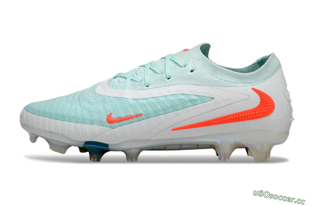 Men's Nike Phantom 6 Low Elite FG Firm Ground Low-Tops Football Boots - Jade/White/Red 0