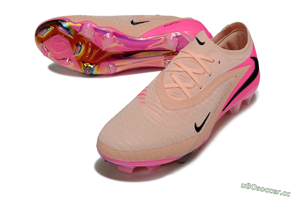 Men's Nike Phantom 6 Low Elite FG Firm Ground Low-Tops Football Boots - Pink/Black/Gold 3