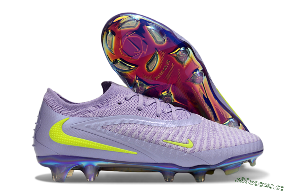 Men's Nike Phantom 6 Low Elite FG Firm Ground Low-Tops Football Boots - Purple/Yellow/Gold 2