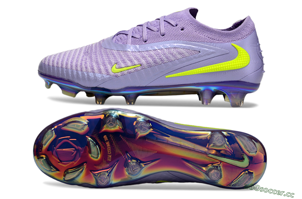 Men's Nike Phantom 6 Low Elite FG Firm Ground Low-Tops Football Boots - Purple/Yellow/Gold 1