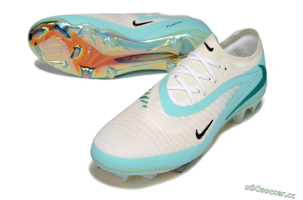 Men's Nike Phantom 6 Low Elite FG Firm Ground Low-Tops Football Boots - Beige/Jade/Gold 3