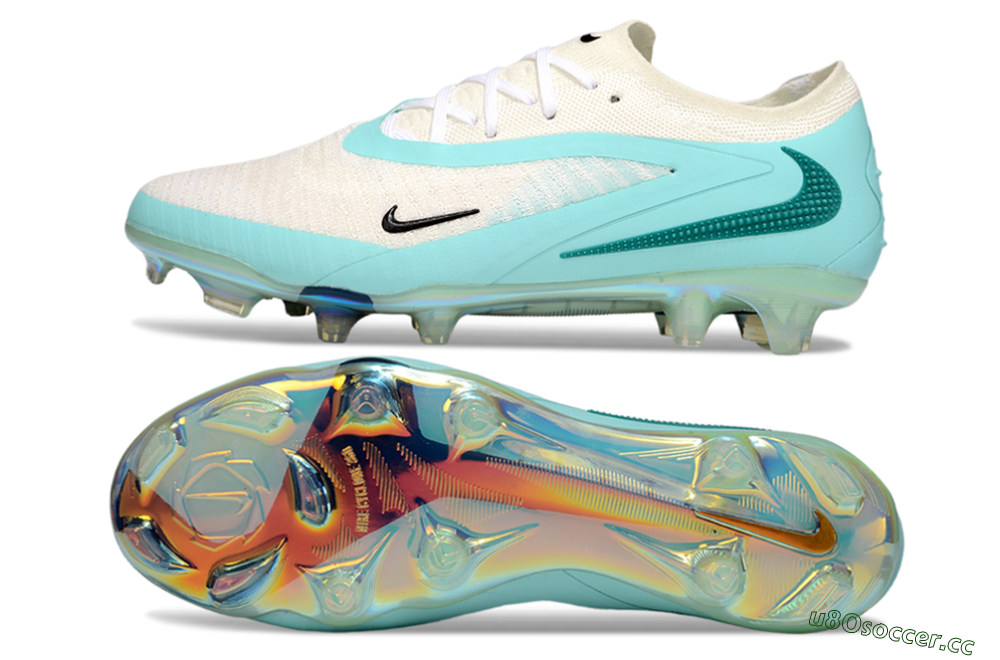 Men's Nike Phantom 6 Low Elite FG Firm Ground Low-Tops Football Boots - Beige/Jade/Gold 1