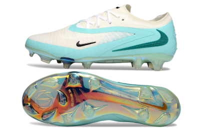 Men's Nike Phantom 6 Low Elite FG Firm Ground Low-Tops Football Boots - Beige/Jade/Gold