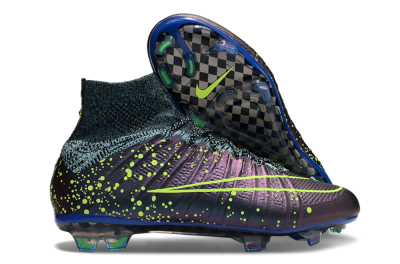 Men's Nike Mercurial Superfly 4 Elite FG Firm Ground High-Tops Football Boots - Purple/Yellow/Blue