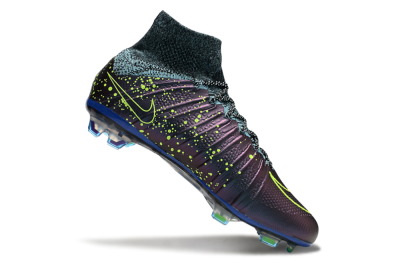 Men's Nike Mercurial Superfly 4 Elite FG Firm Ground High-Tops Football Boots - Purple/Yellow/Blue