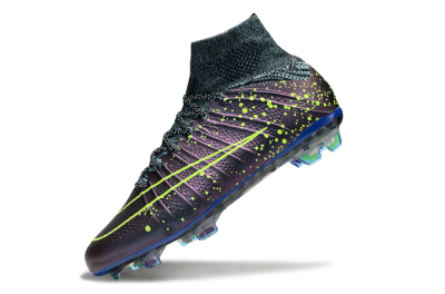 Men's Nike Mercurial Superfly 4 Elite FG Firm Ground High-Tops Football Boots - Purple/Yellow/Blue