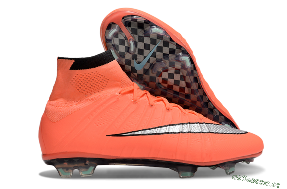 Men's Nike Mercurial Superfly 4 Elite FG Firm Ground High-Tops Football Boots - Red/Silver/Black 2