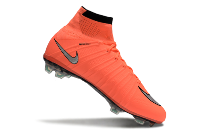 Men's Nike Mercurial Superfly 4 Elite FG Firm Ground High-Tops Football Boots - Red/Silver/Black