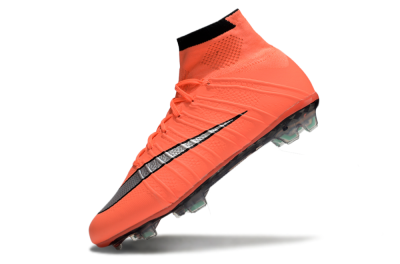 Men's Nike Mercurial Superfly 4 Elite FG Firm Ground High-Tops Football Boots - Red/Silver/Black