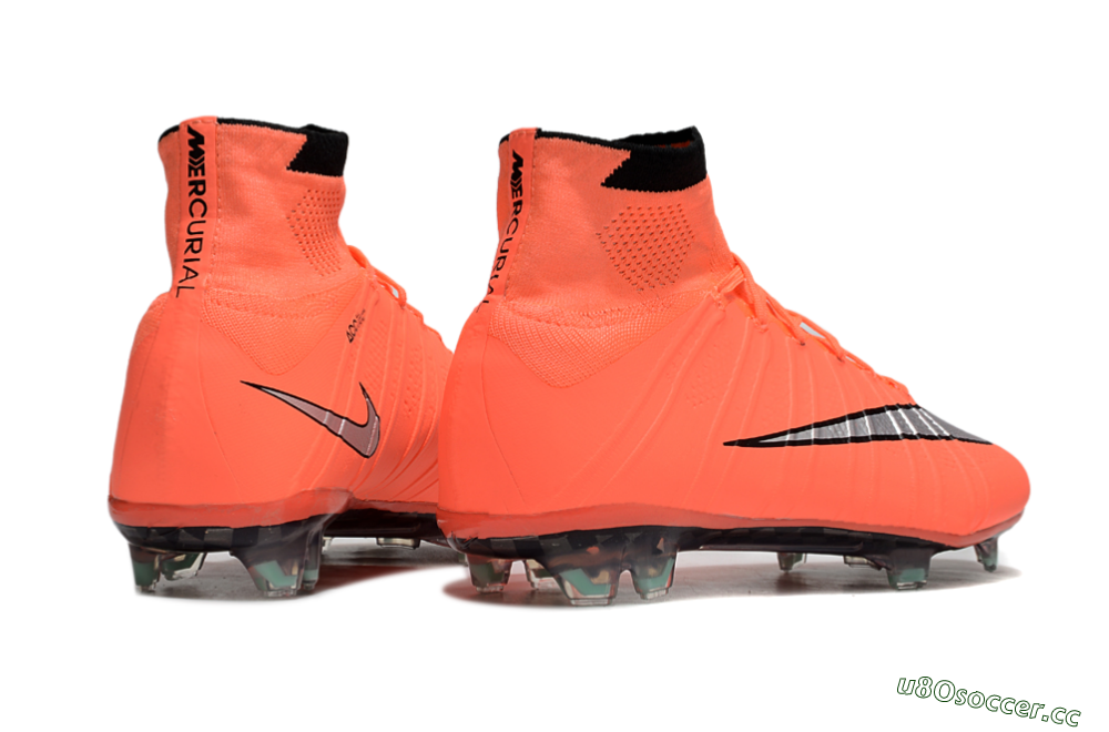 Men's Nike Mercurial Superfly 4 Elite FG Firm Ground High-Tops Football Boots - Red/Silver/Black 6