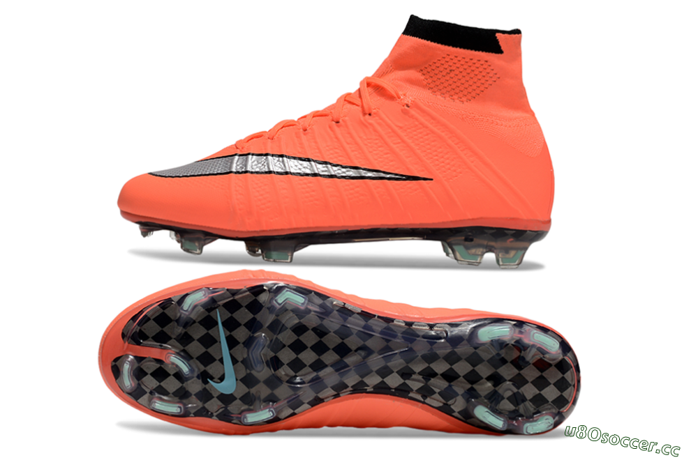 Men's Nike Mercurial Superfly 4 Elite FG Firm Ground High-Tops Football Boots - Red/Silver/Black 1
