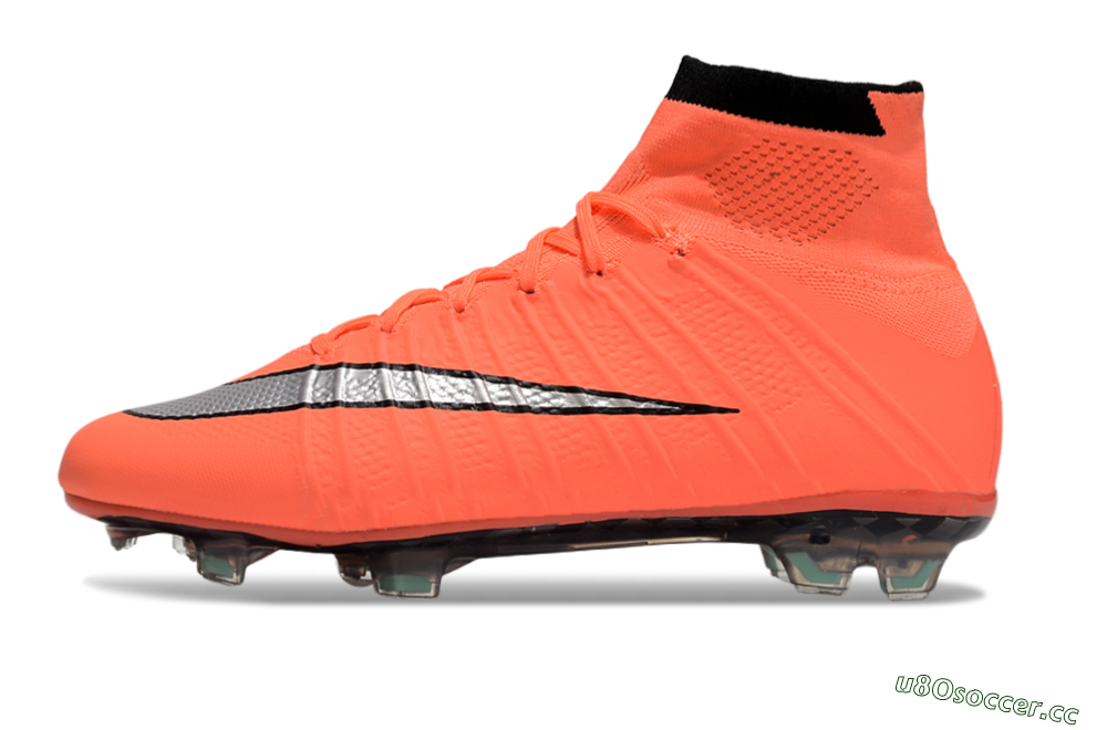 Men's Nike Mercurial Superfly 4 Elite FG Firm Ground High-Tops Football Boots - Red/Silver/Black 0