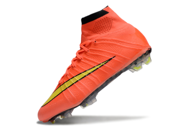 Men's Nike Mercurial Superfly 4 Elite FG Firm Ground High-Tops Football Boots - Red/Black/Yellow