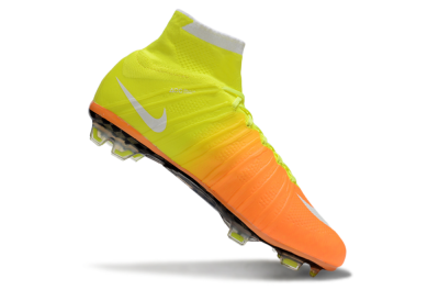Men's Nike Mercurial Superfly 4 Elite FG Firm Ground High-Tops Football Boots - Yellow/White/Orange