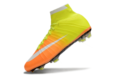 Men's Nike Mercurial Superfly 4 Elite FG Firm Ground High-Tops Football Boots - Yellow/White/Orange