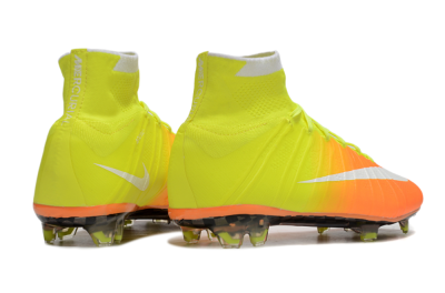 Men's Nike Mercurial Superfly 4 Elite FG Firm Ground High-Tops Football Boots - Yellow/White/Orange