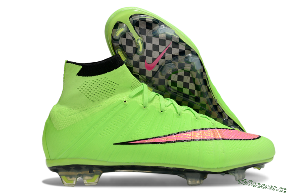 Men's Nike Mercurial Superfly 4 Elite FG Firm Ground High-Tops Football Boots - Yellow/Black/Pink 2