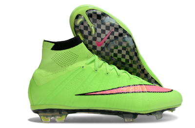 Men's Nike Mercurial Superfly 4 Elite FG Firm Ground High-Tops Football Boots - Yellow/Black/Pink