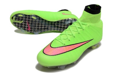 Men's Nike Mercurial Superfly 4 Elite FG Firm Ground High-Tops Football Boots - Yellow/Black/Pink