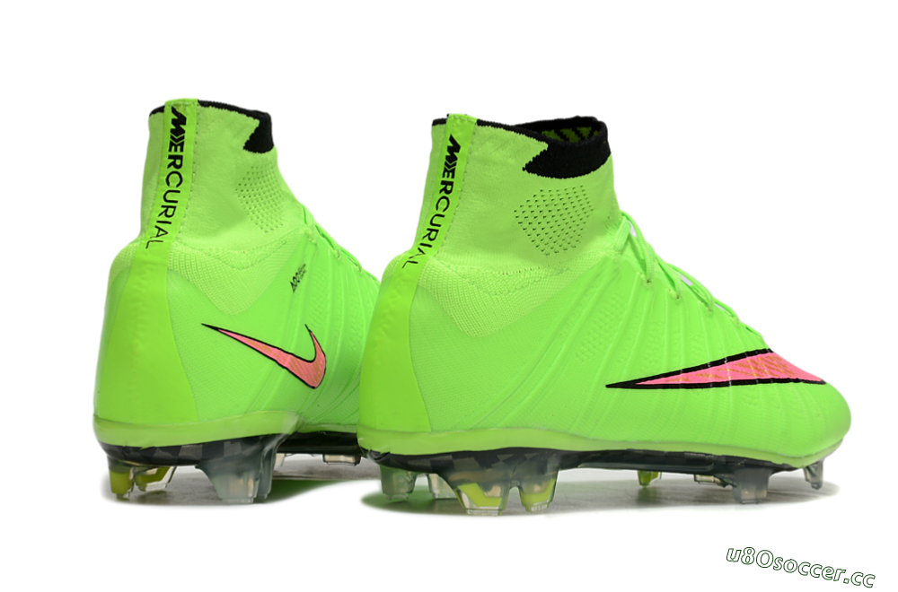 Men's Nike Mercurial Superfly 4 Elite FG Firm Ground High-Tops Football Boots - Yellow/Black/Pink 6
