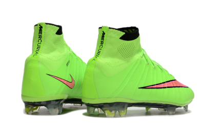 Men's Nike Mercurial Superfly 4 Elite FG Firm Ground High-Tops Football Boots - Yellow/Black/Pink