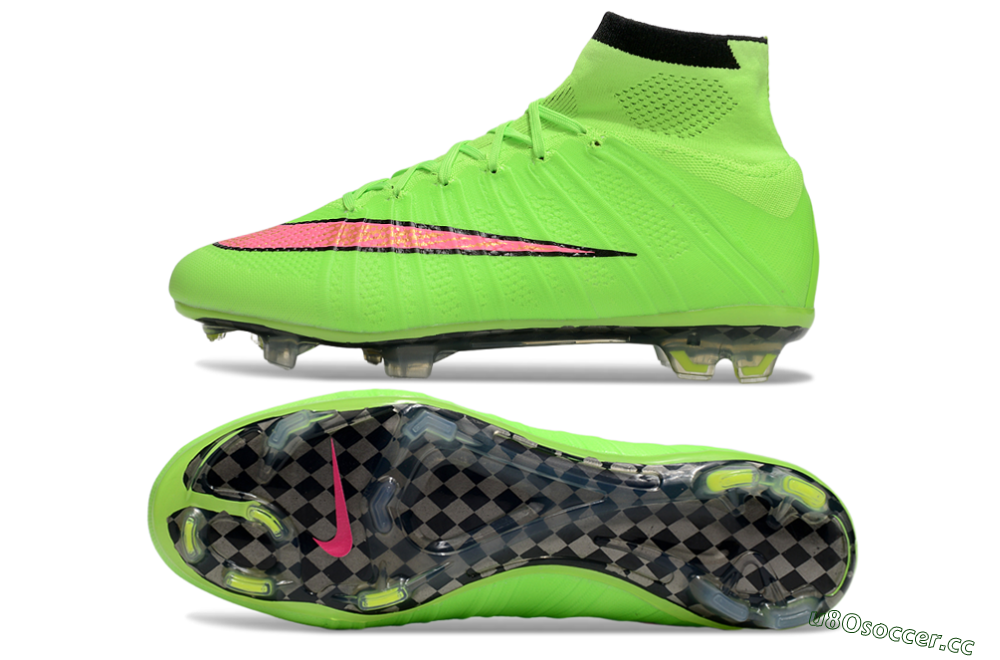 Men's Nike Mercurial Superfly 4 Elite FG Firm Ground High-Tops Football Boots - Yellow/Black/Pink 1